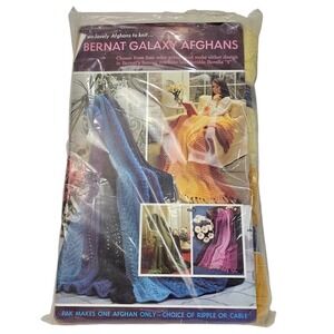 Vintage Bernat Galaxy Afghan Pak Berella 4 Yarn Kit Roman Gold P-199 32oz 1970s